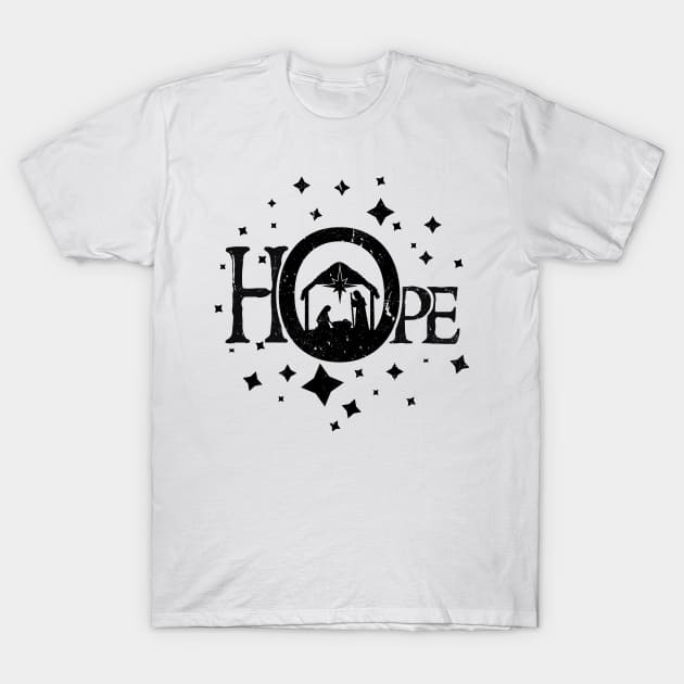 Religious Christmas Hope Word Nativity Birth of Jesus Christ T-Shirt by TRK create